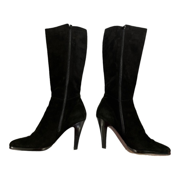 Cole Haan Nancy Nike Air Tall Black Suede Riding Boots with Tassel, size 8.5 - Picture 5 of 10